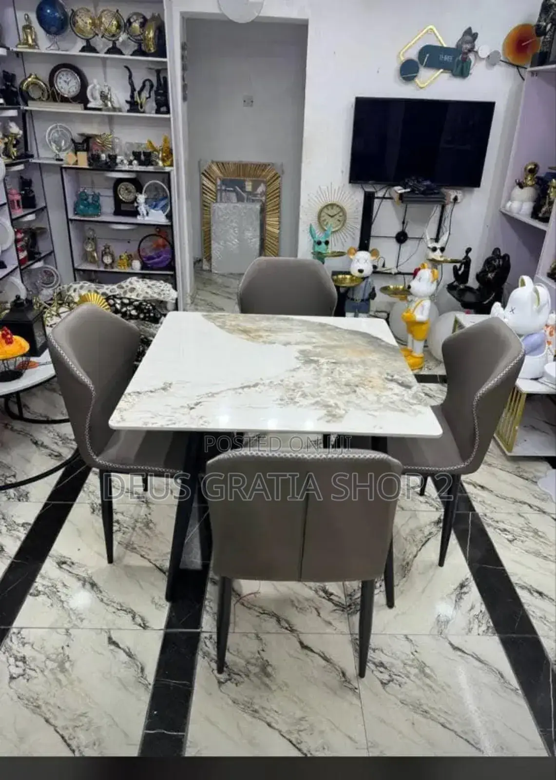Marble Dining Table and Chairs