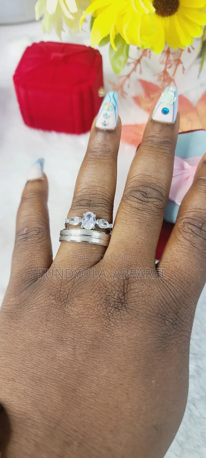 Trio Titanium Wedding Set