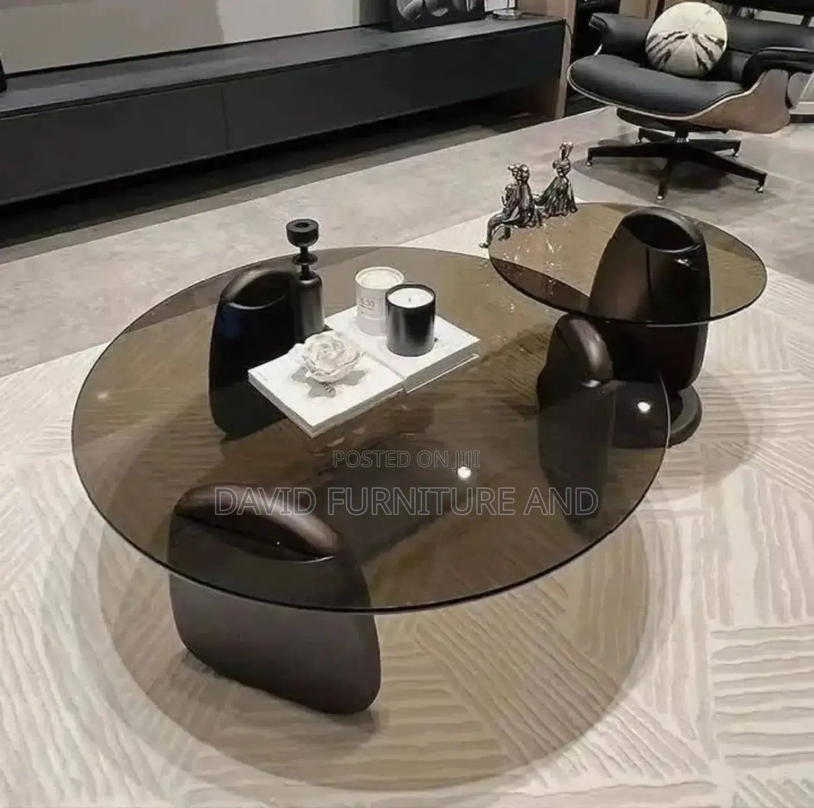 Glass Center Table With Side Stool