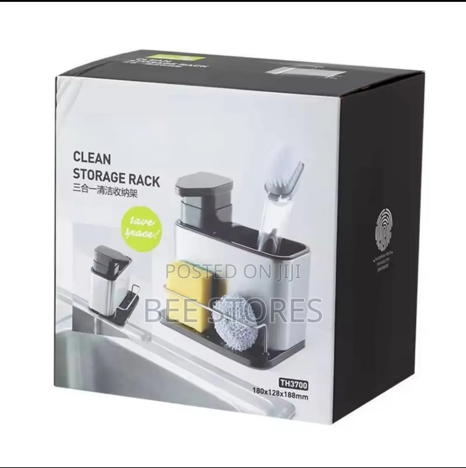 Sink Tidy Clean Storage Rack Sponge Holder Soap Dispenser