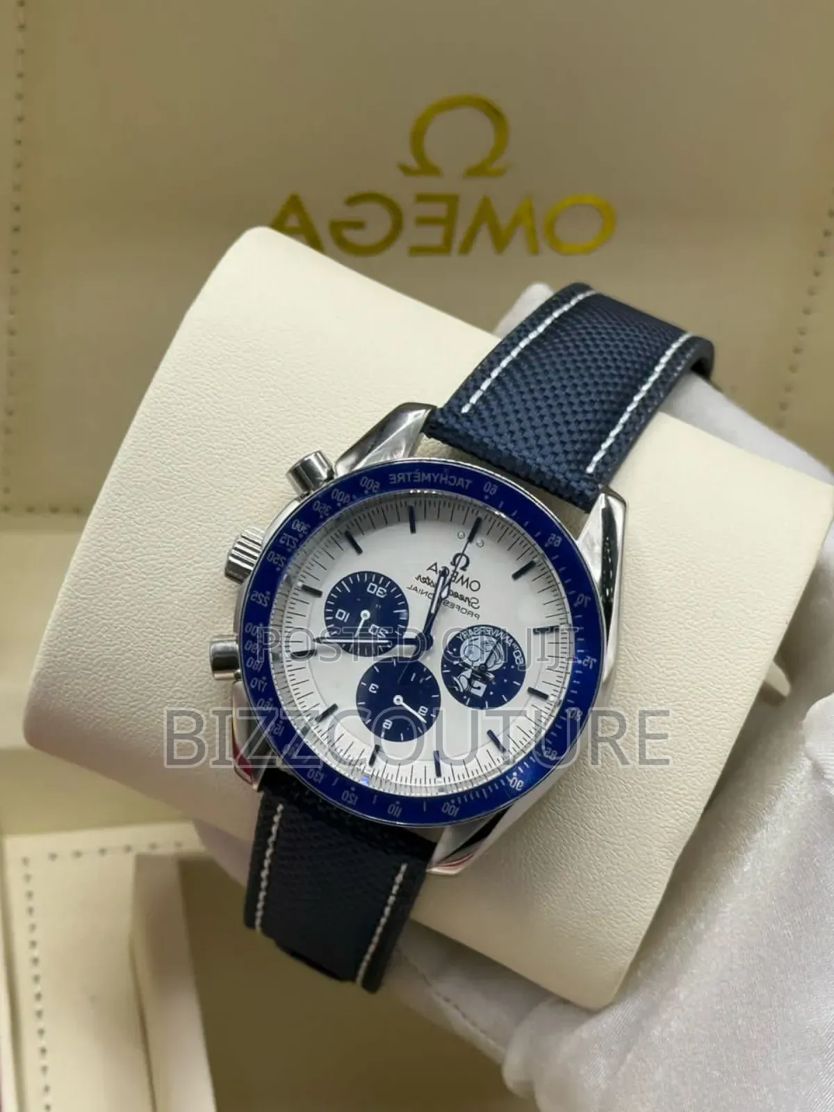Original Omega Faux Leather Strap Watch Available in Store