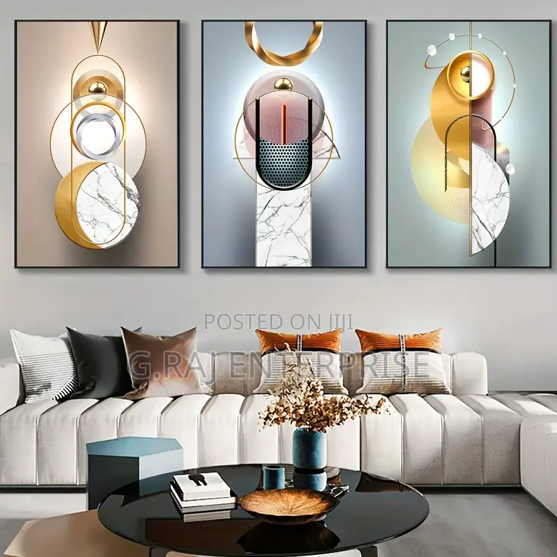 3set Luxury Wall Art Frames for Elegant Sitting Rooms Oke Fia Osogbo