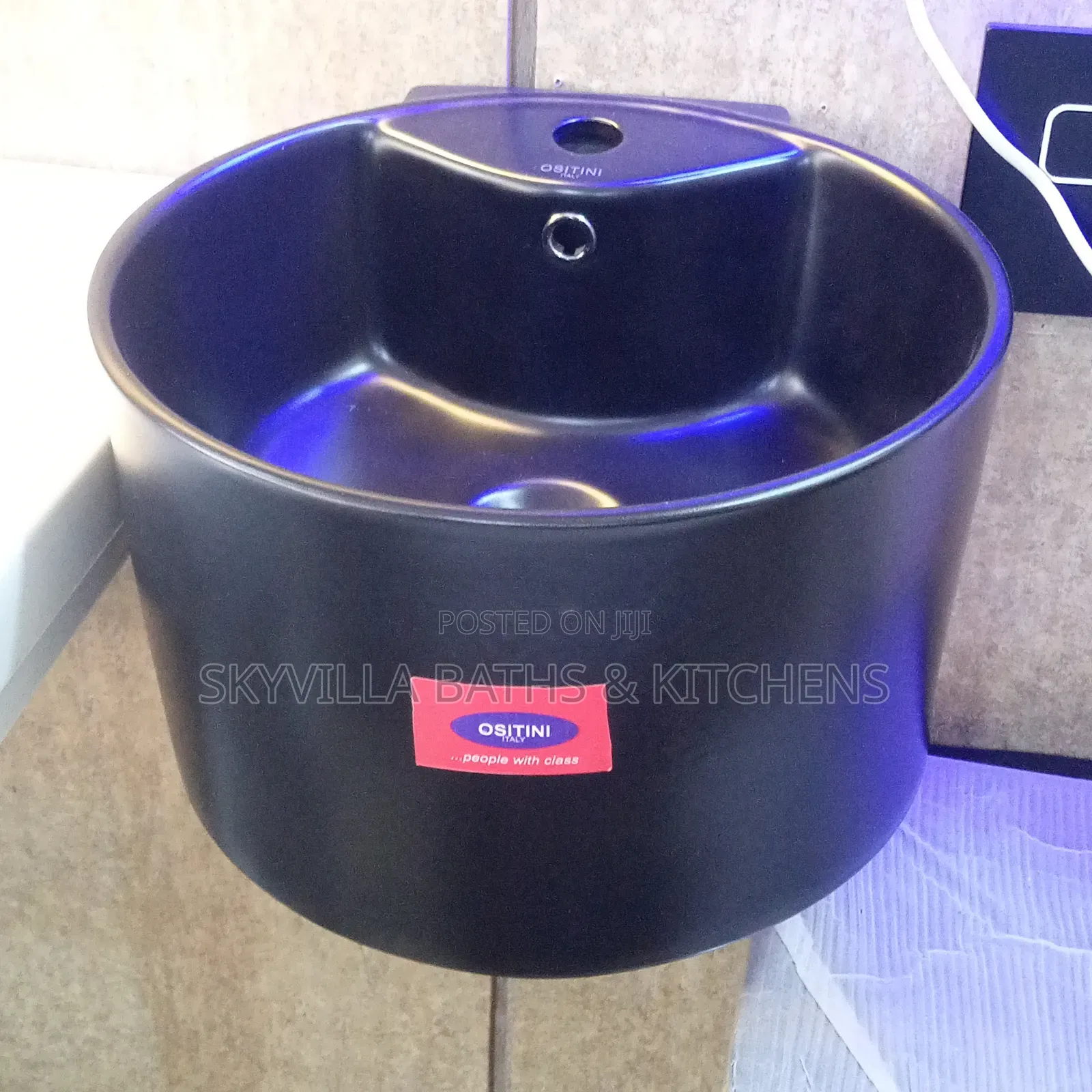 30cm Black Wall Hung Basin