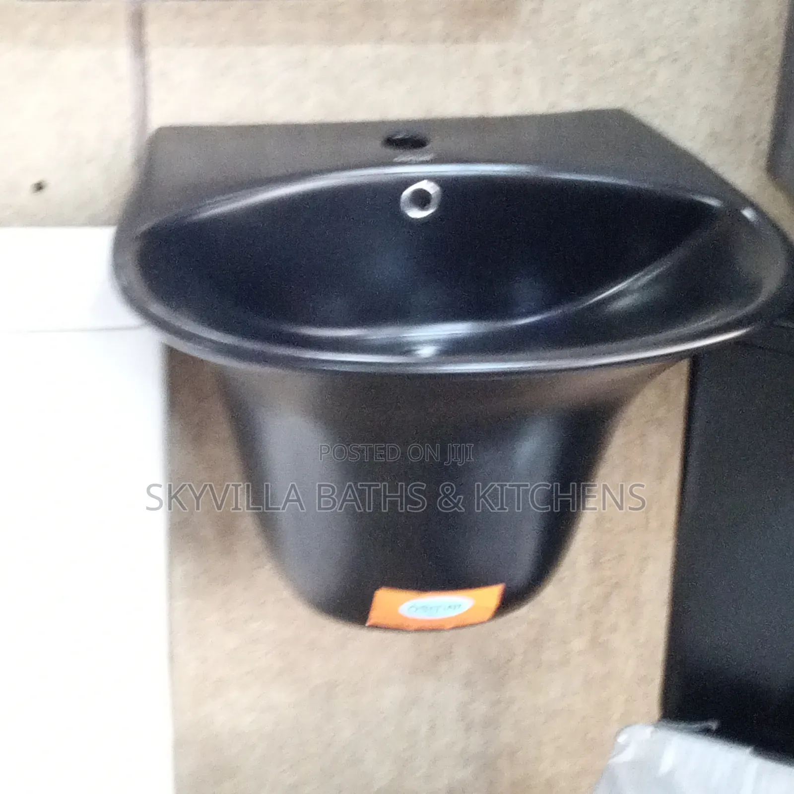 30cm Black Wall Hung Basin