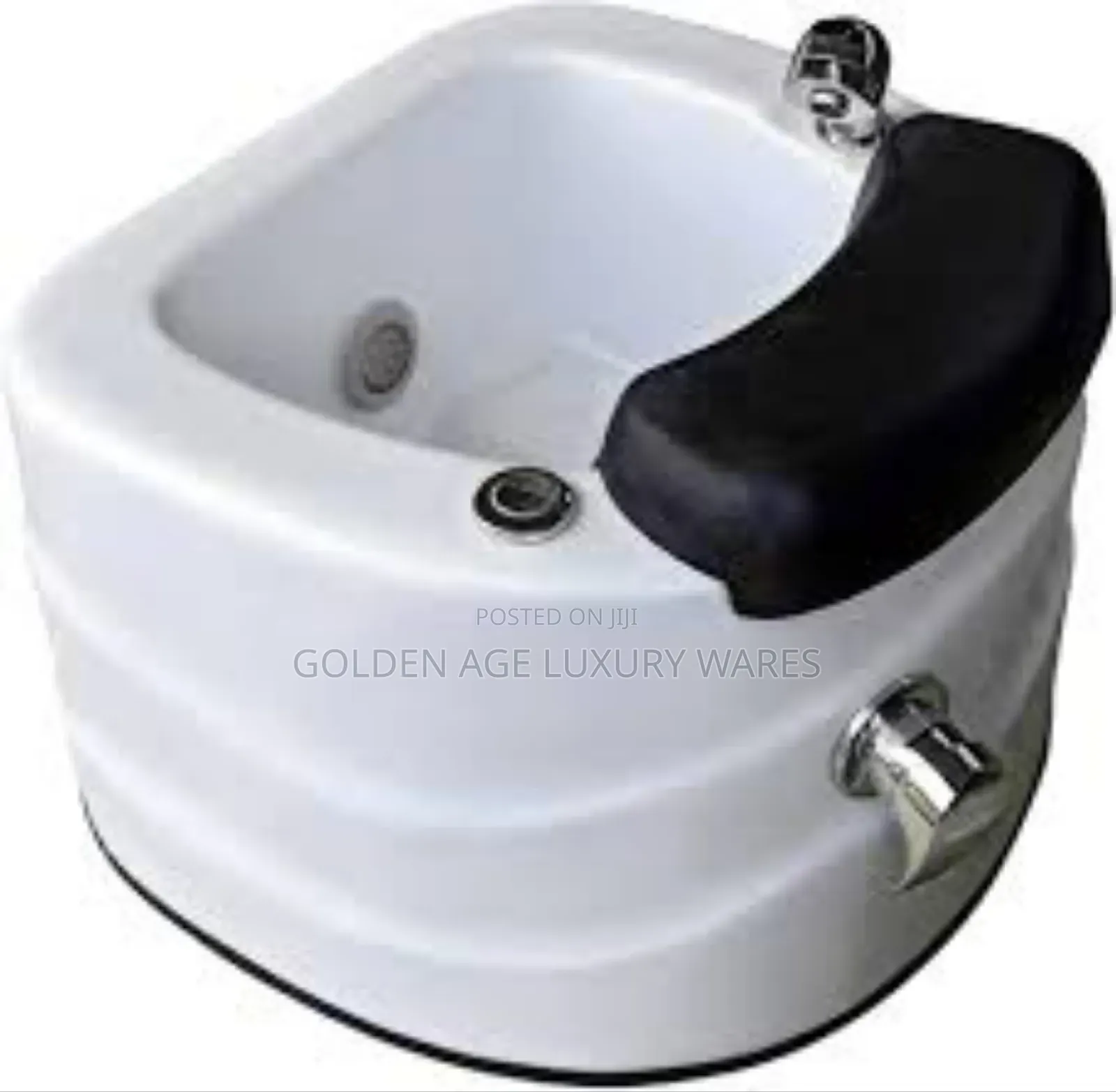 White and Stainless Pedicure Bowl