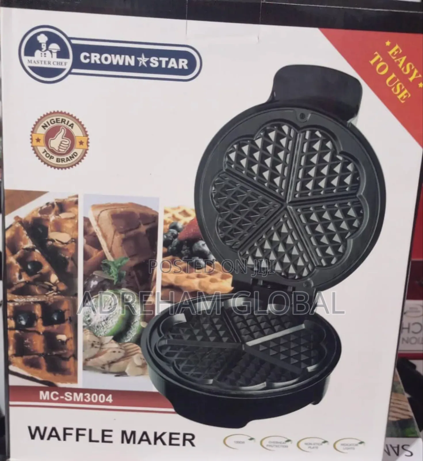Master Chef 5 Face With Love Shape Waffle Maker