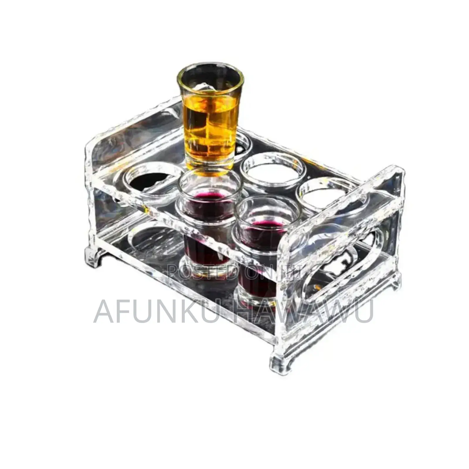 Quality Acrylic 6holes Tequila Rack With Side Handle