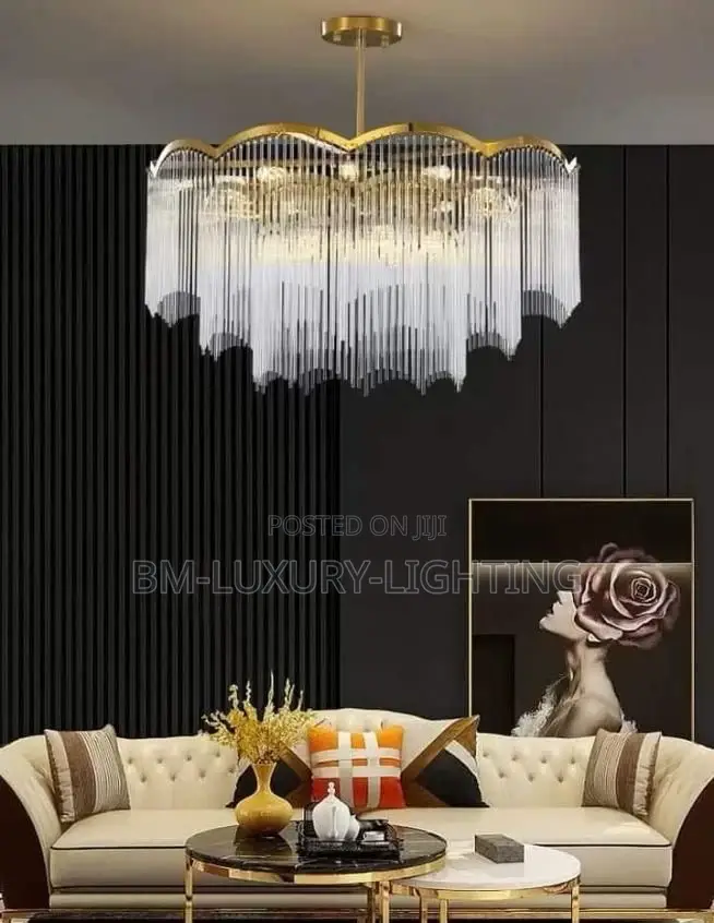 Executive Gold Stainless Steel Crystal Chandeliers