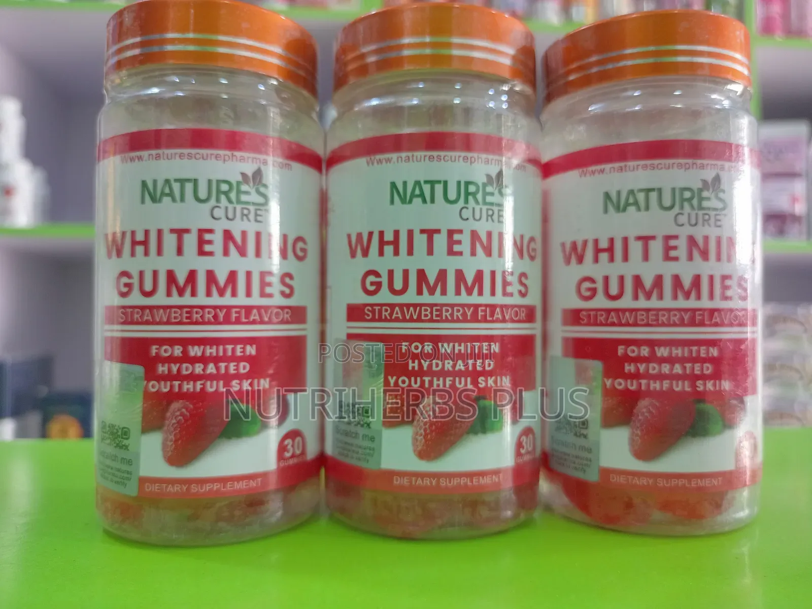 Nature's Cure Whitening Gummies for Youthful Skin (8,000)