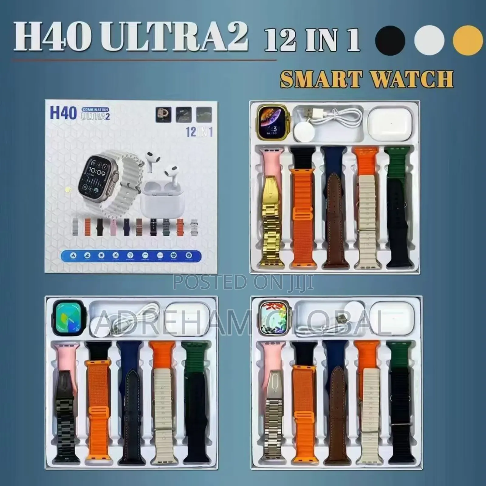 H40 Smart Watch Earpod 10 Straps