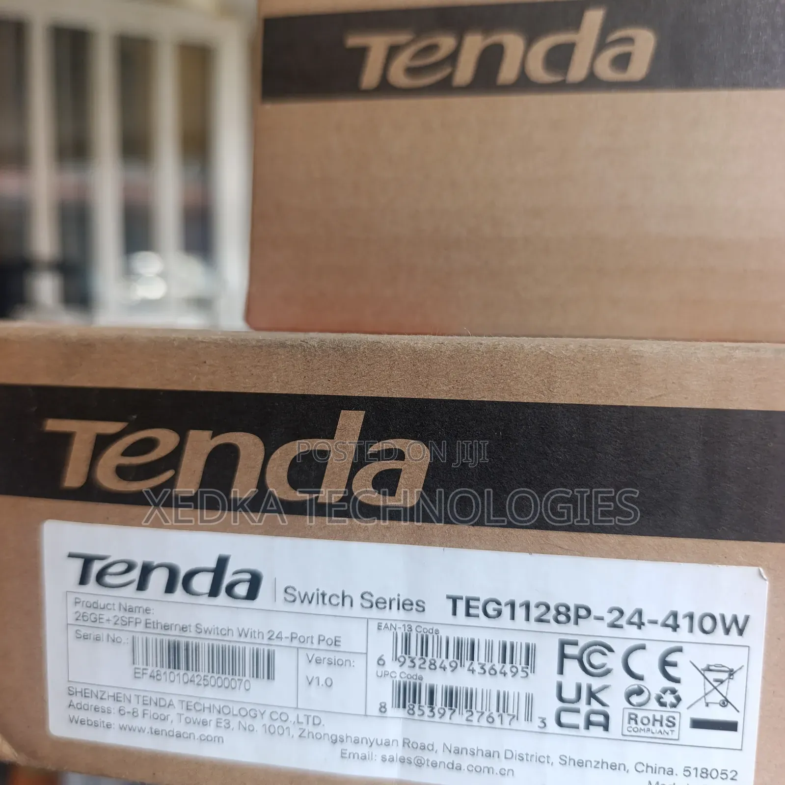 Tenda 24-Port Gigabit Poe and Switch +2ge/2sfp 410w