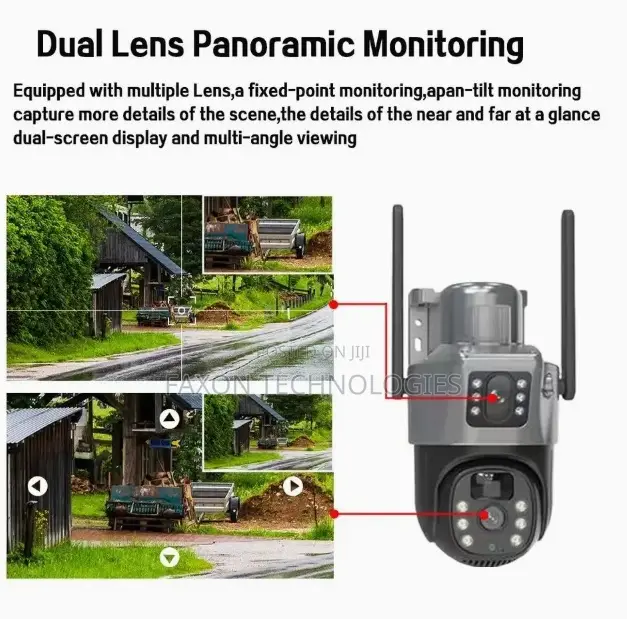 V380pro Wi-Fi Ip66 Waterproof Solar Dual Lens PTZ Camera