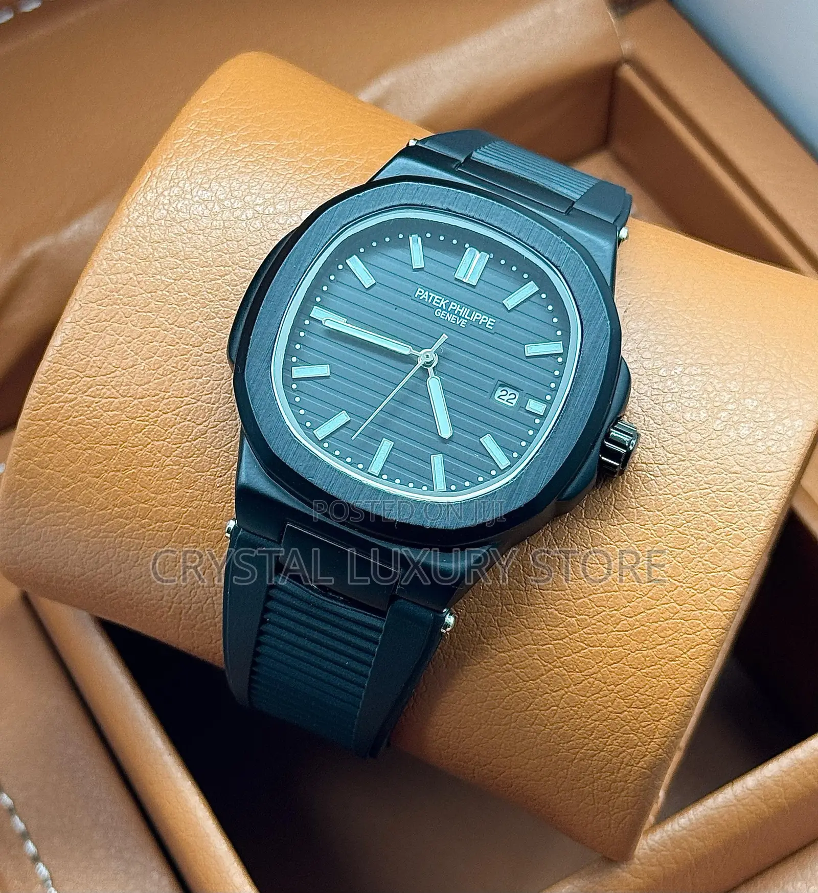 Patek Philippe Quality Luxury Men Rubber Strap Wristwatch