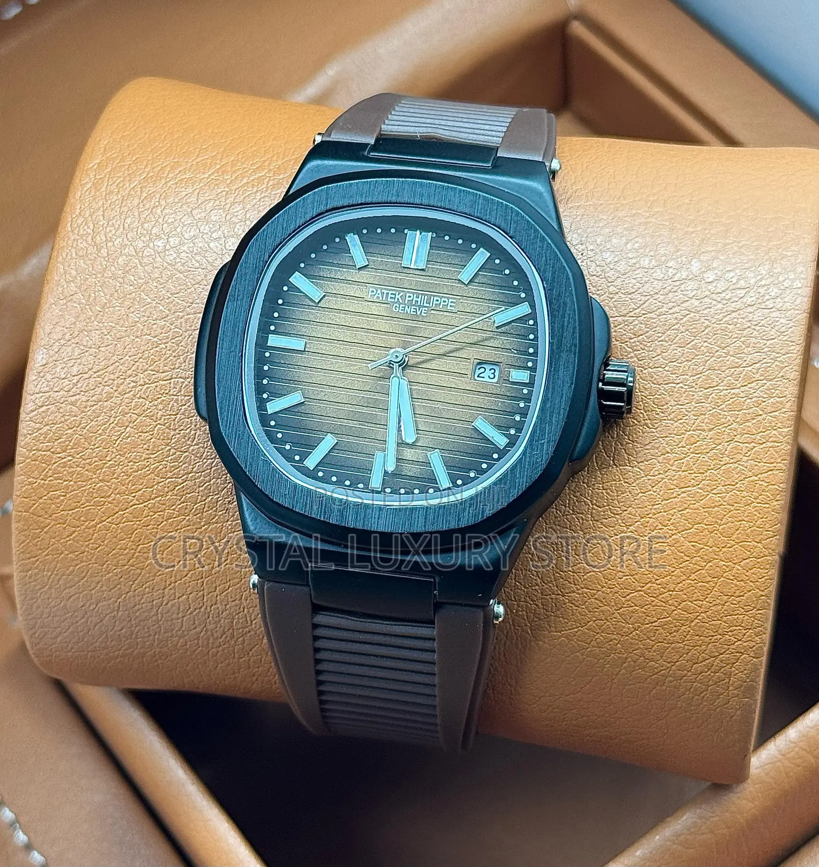 Patek Philippe Quality Luxury Men Rubber Strap Wristwatch
