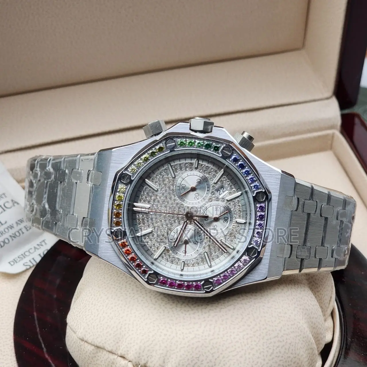 Audemars Piguet Quality Luxury Iced Chain Strap Wristwatch