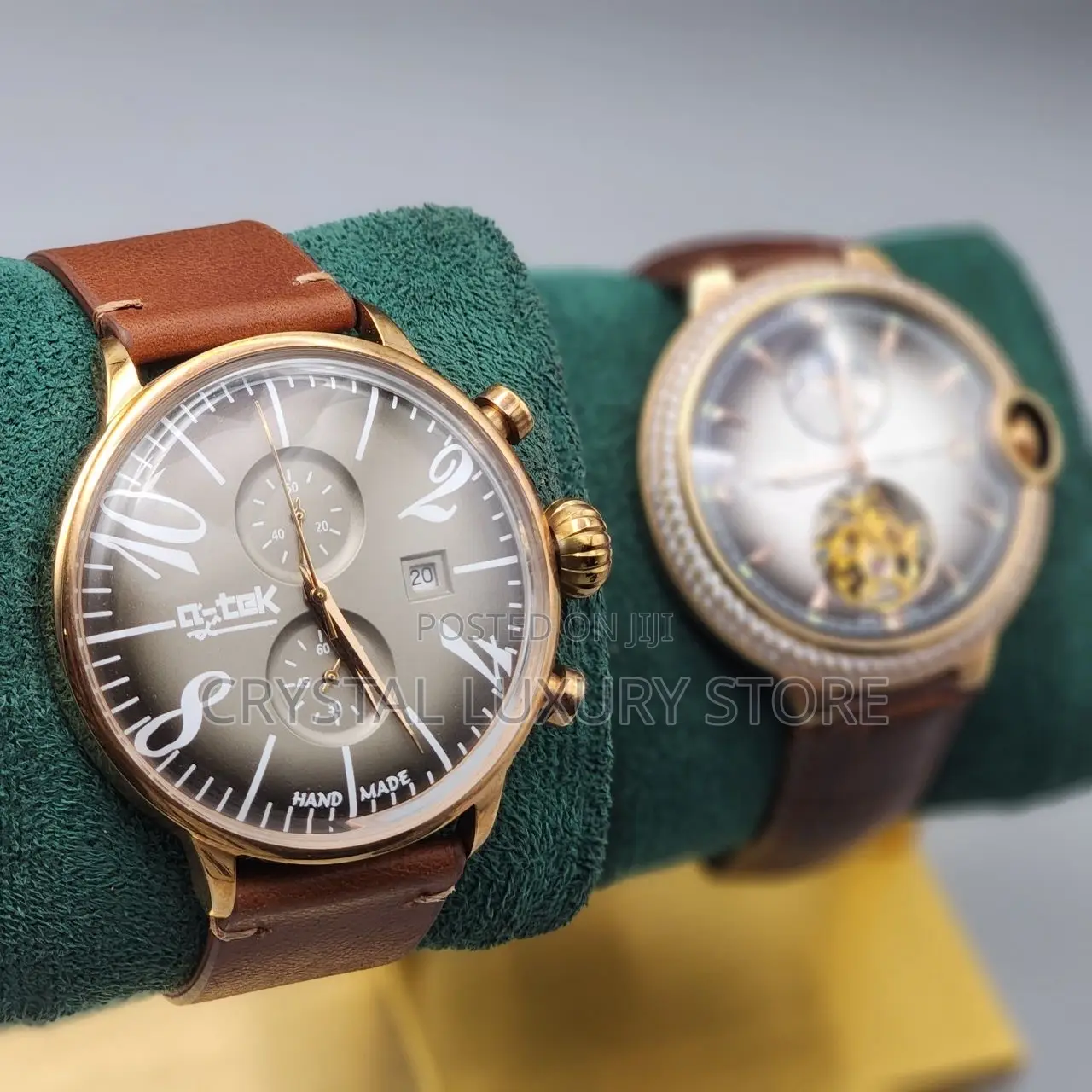 Q Tek Quality Luxury Men Genuine Leather Wristwatch