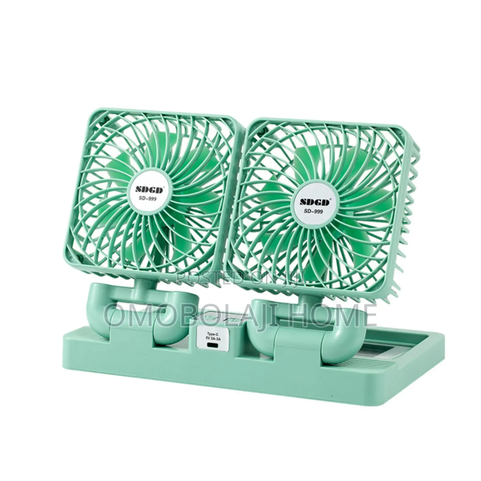 Double Head Rechargeable Solar Fan