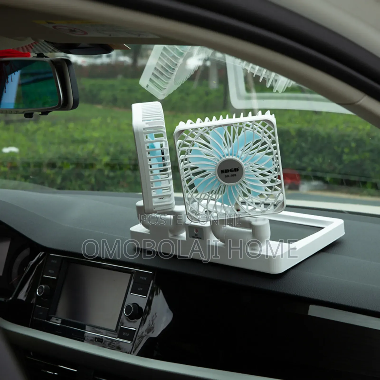 Double Head Rechargeable Solar Fan