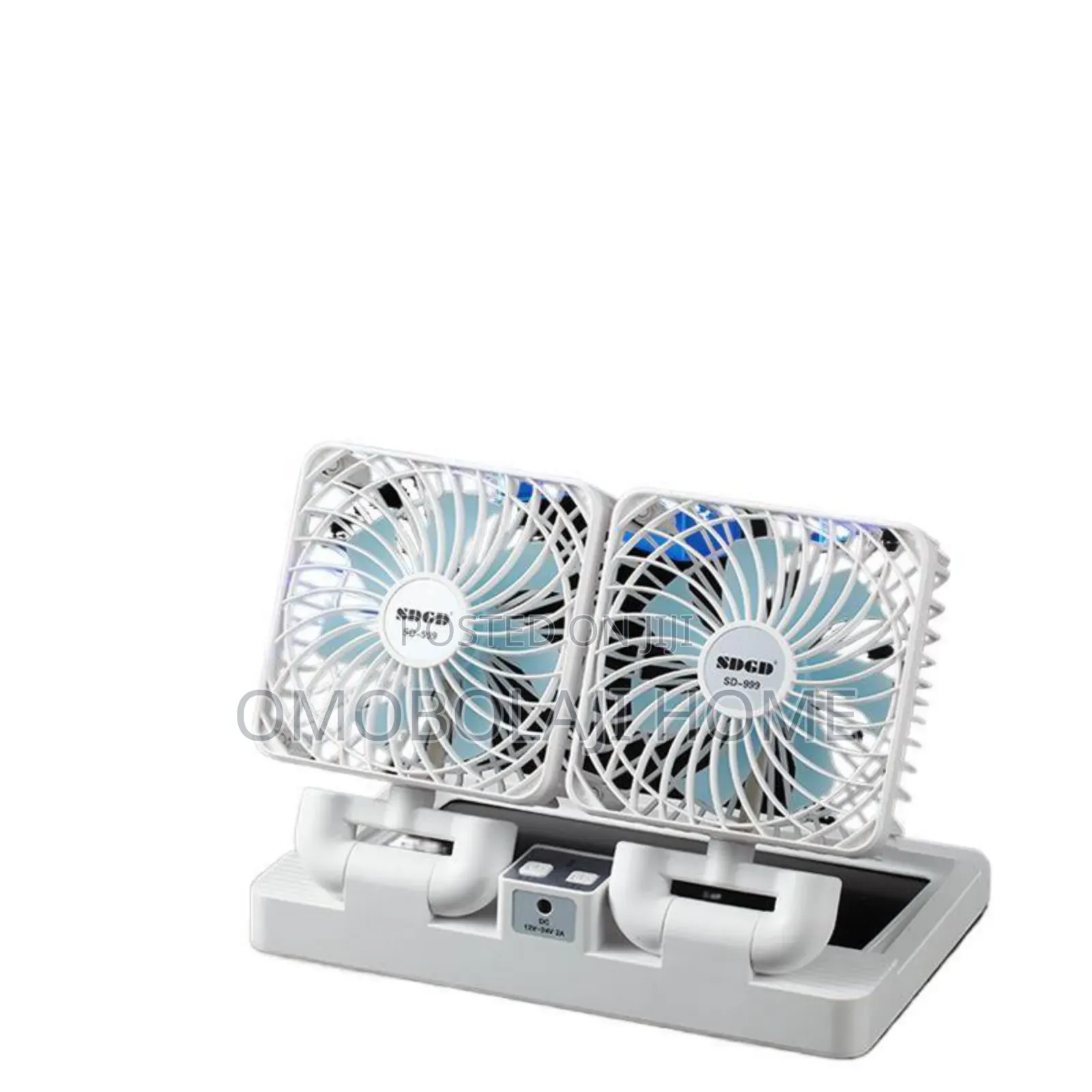 Double Head Rechargeable Solar Fan