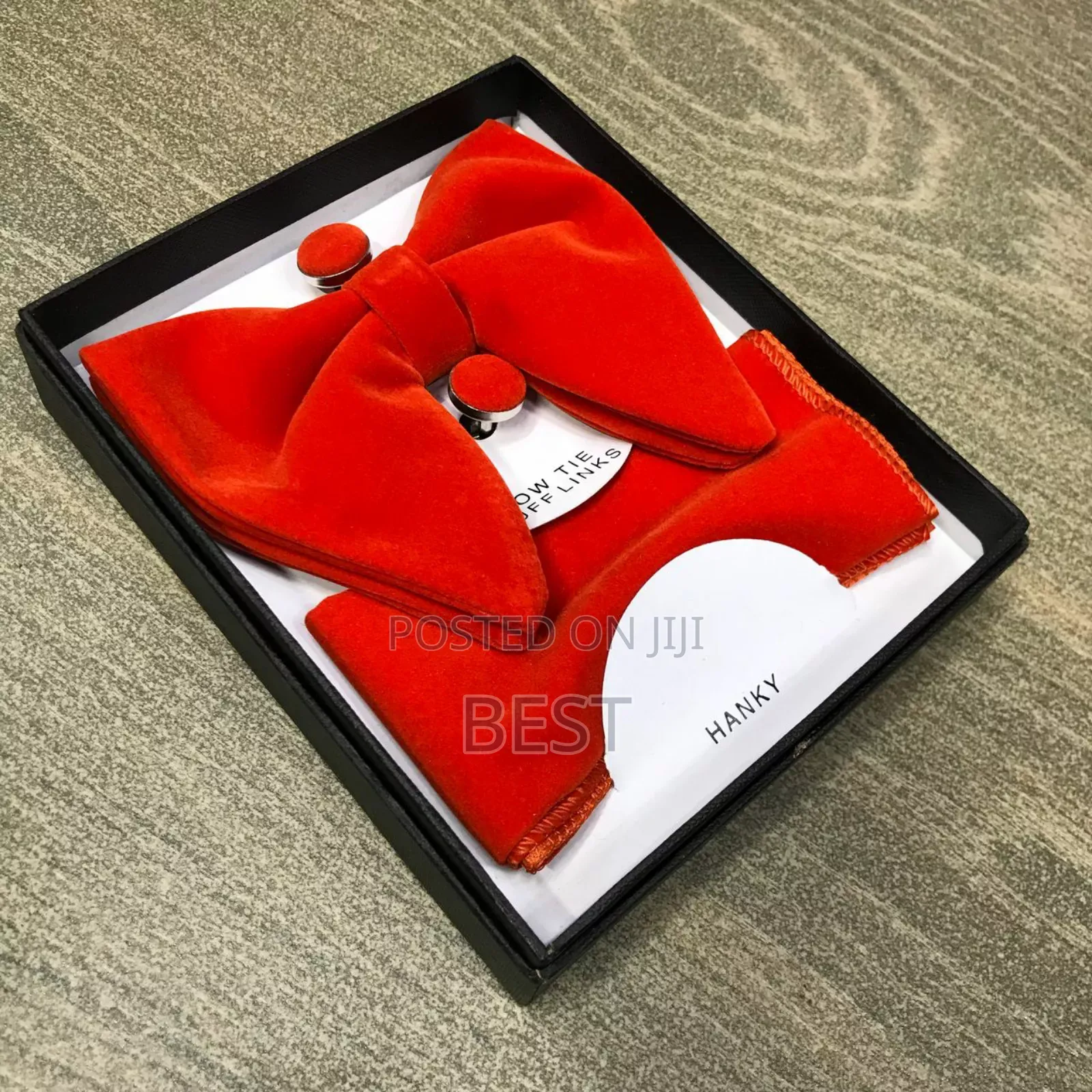 Coral Red Quality Velvet Butterfly Bow Tie for Men