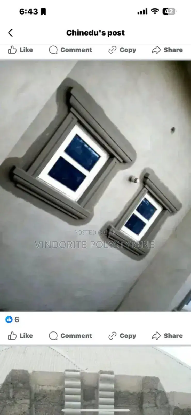 Polystyrene Window Hood