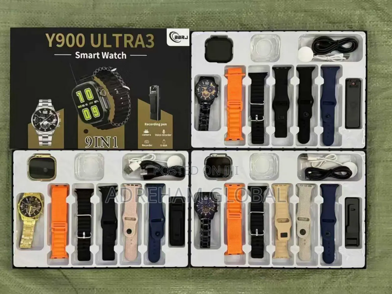 Y900 2 Smart Watches 1 Pen( Camera, Voice Recorder)6 Straps