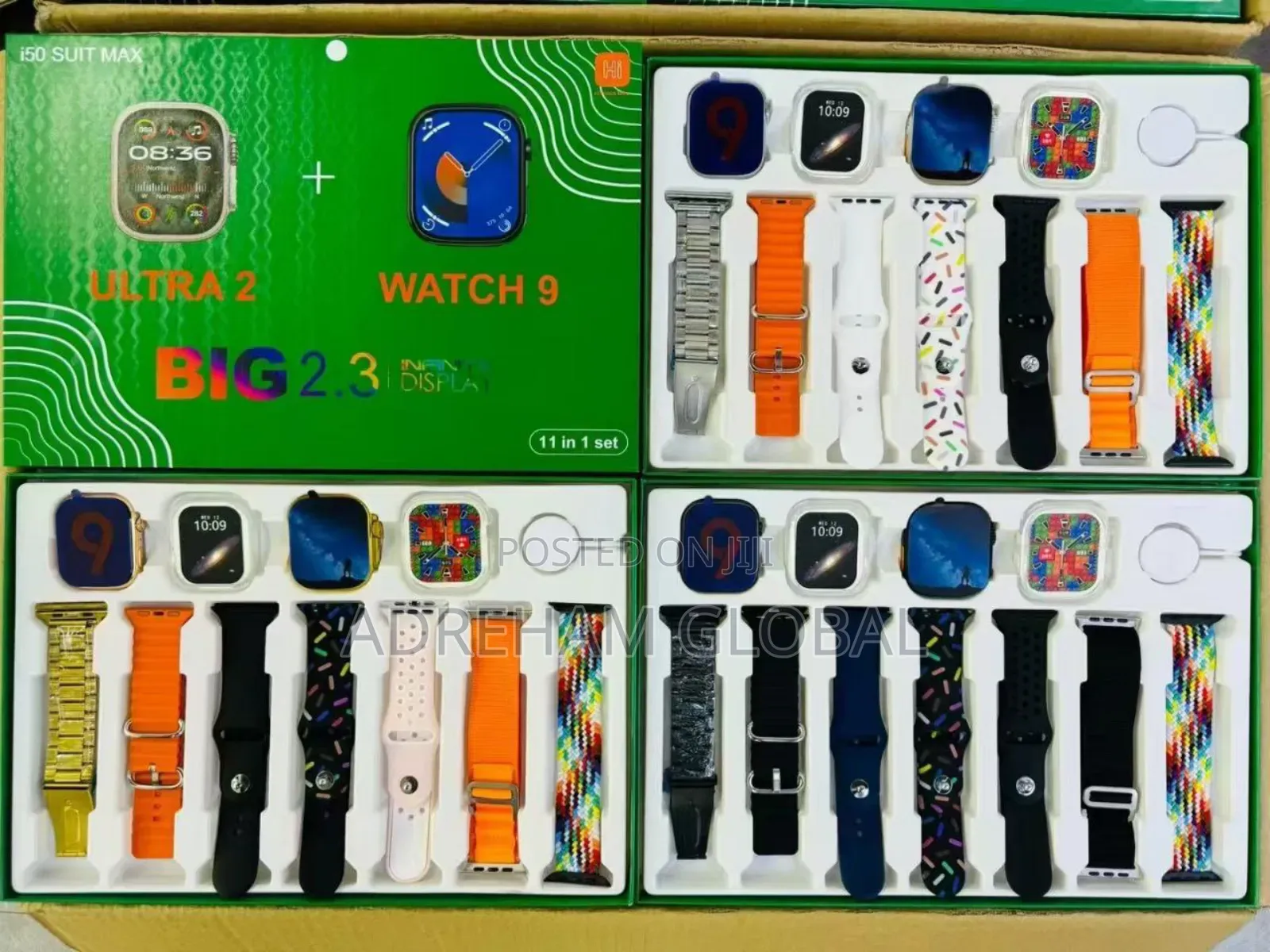 I50 2 Smart Watches 2 Protective Cases 7 Straps