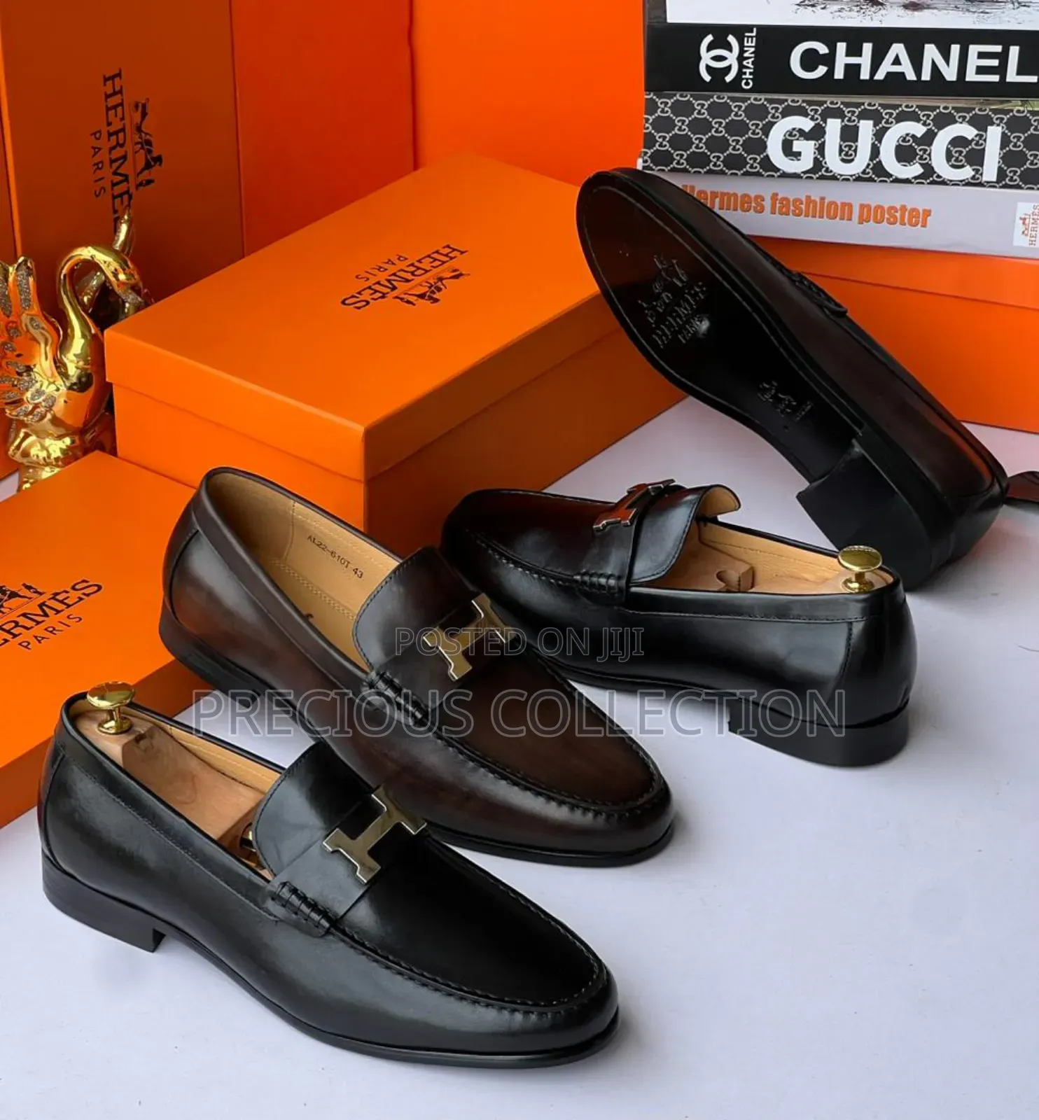 Hermes Matte Leather Coperate Pull on Shoe