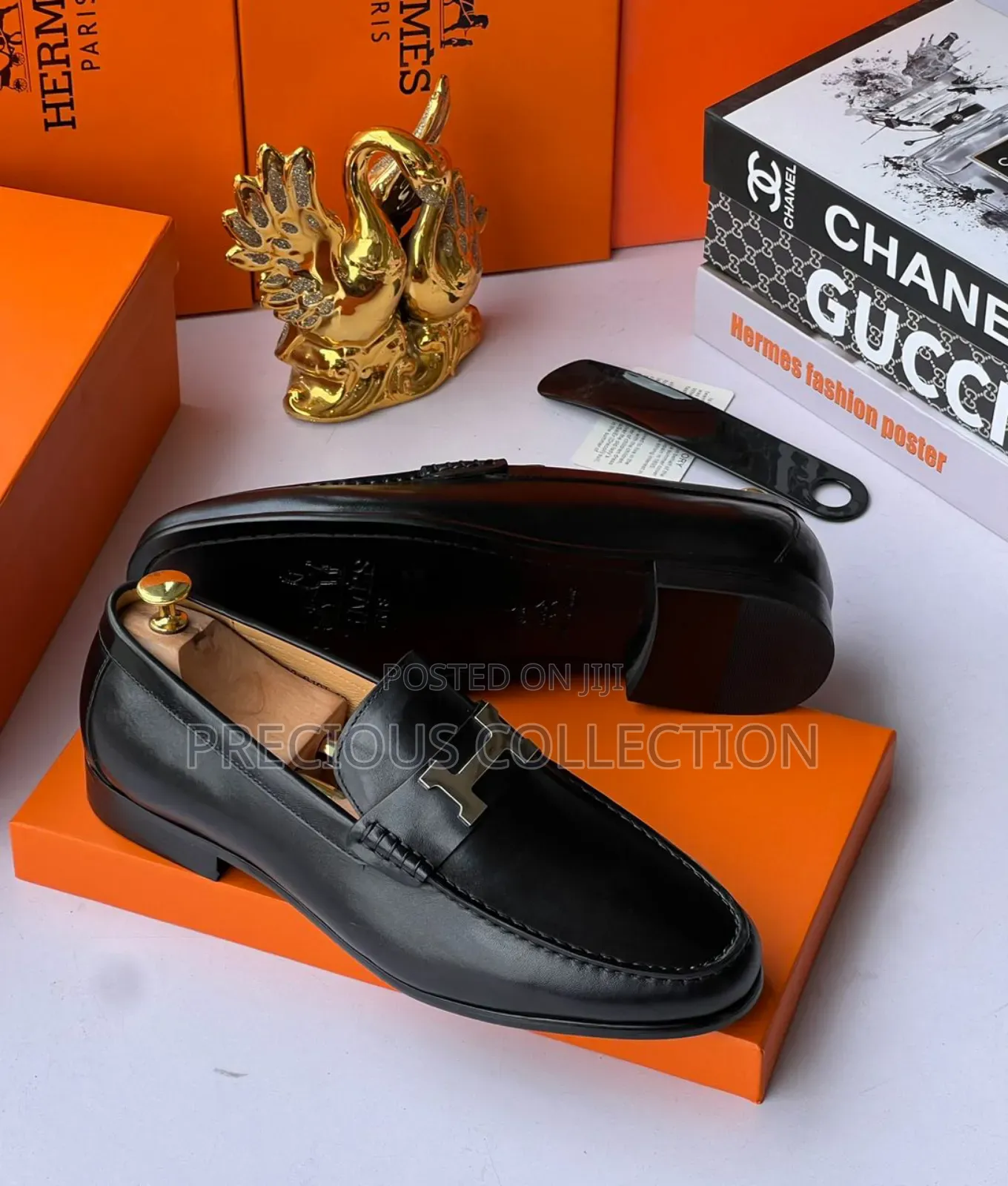 Hermes Matte Leather Coperate Pull on Shoe