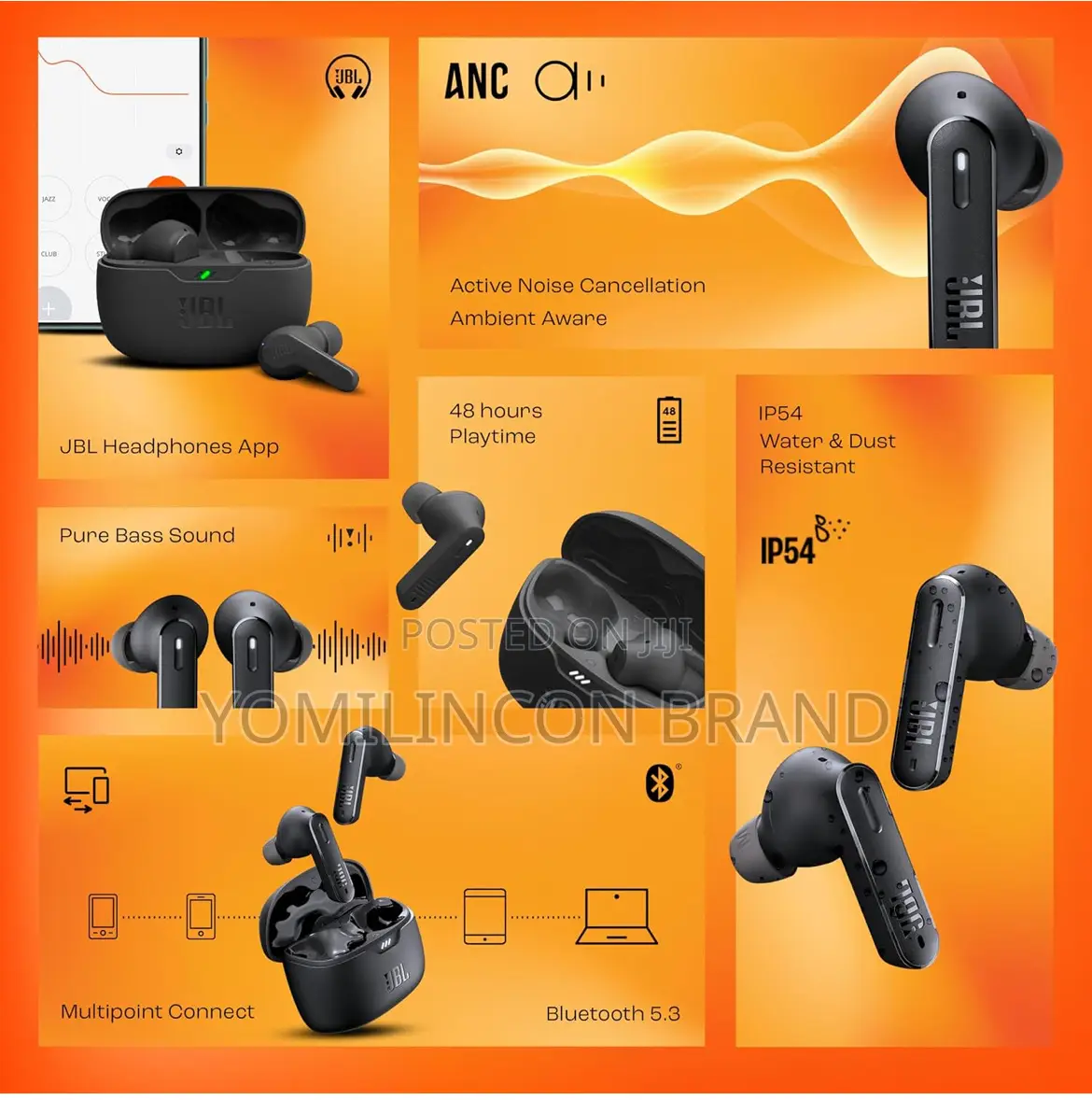 JBL New Tune 245nc in Ear Wireless TWS Anc Earbuds