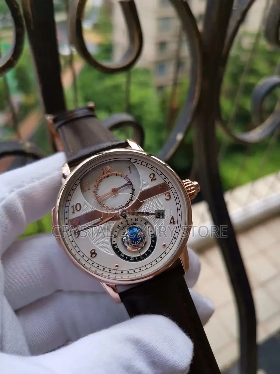 Mont Blanc Quality Luxury Men Genuine Leather Wristwatch