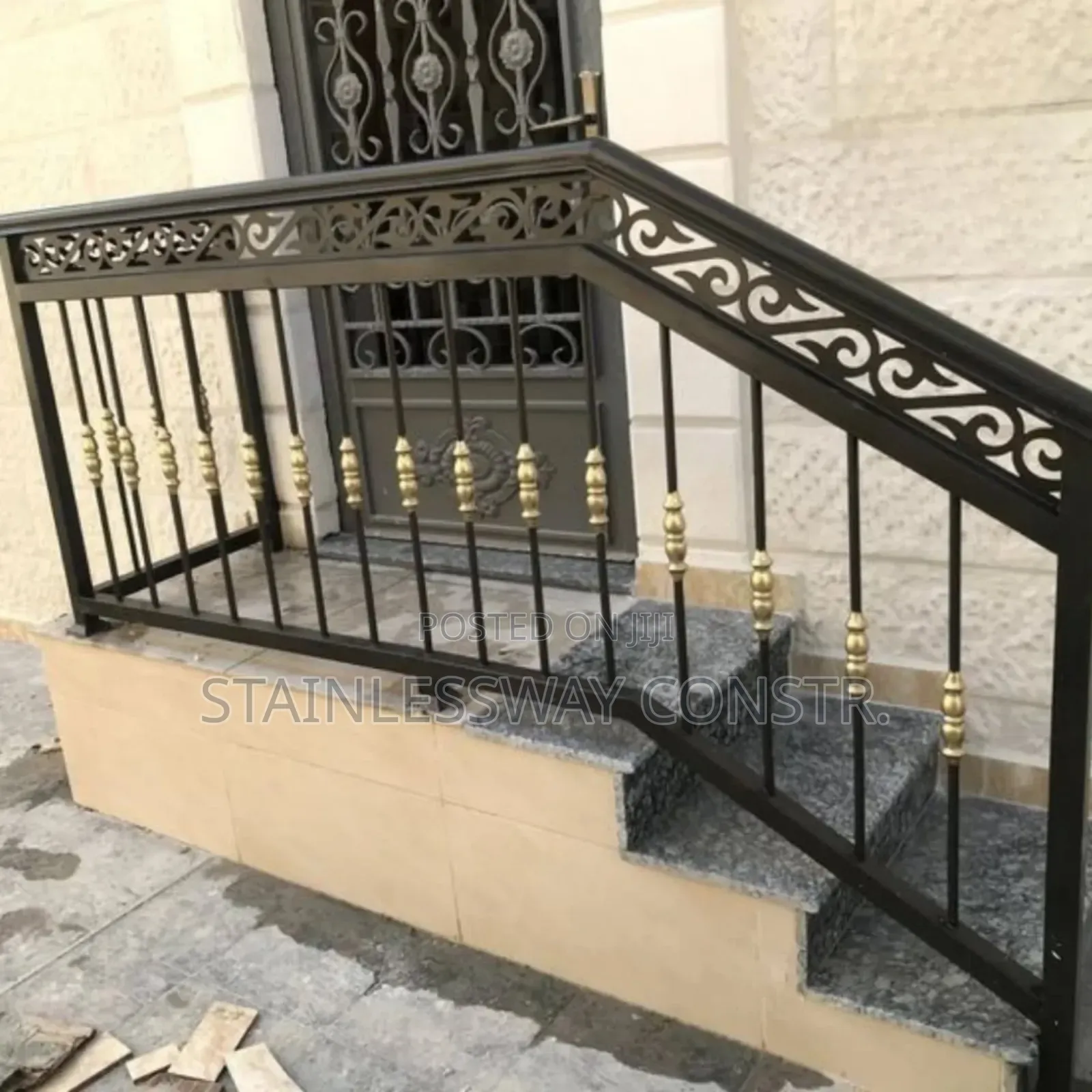 Wrought Iron Entrance Sturdy Railing
