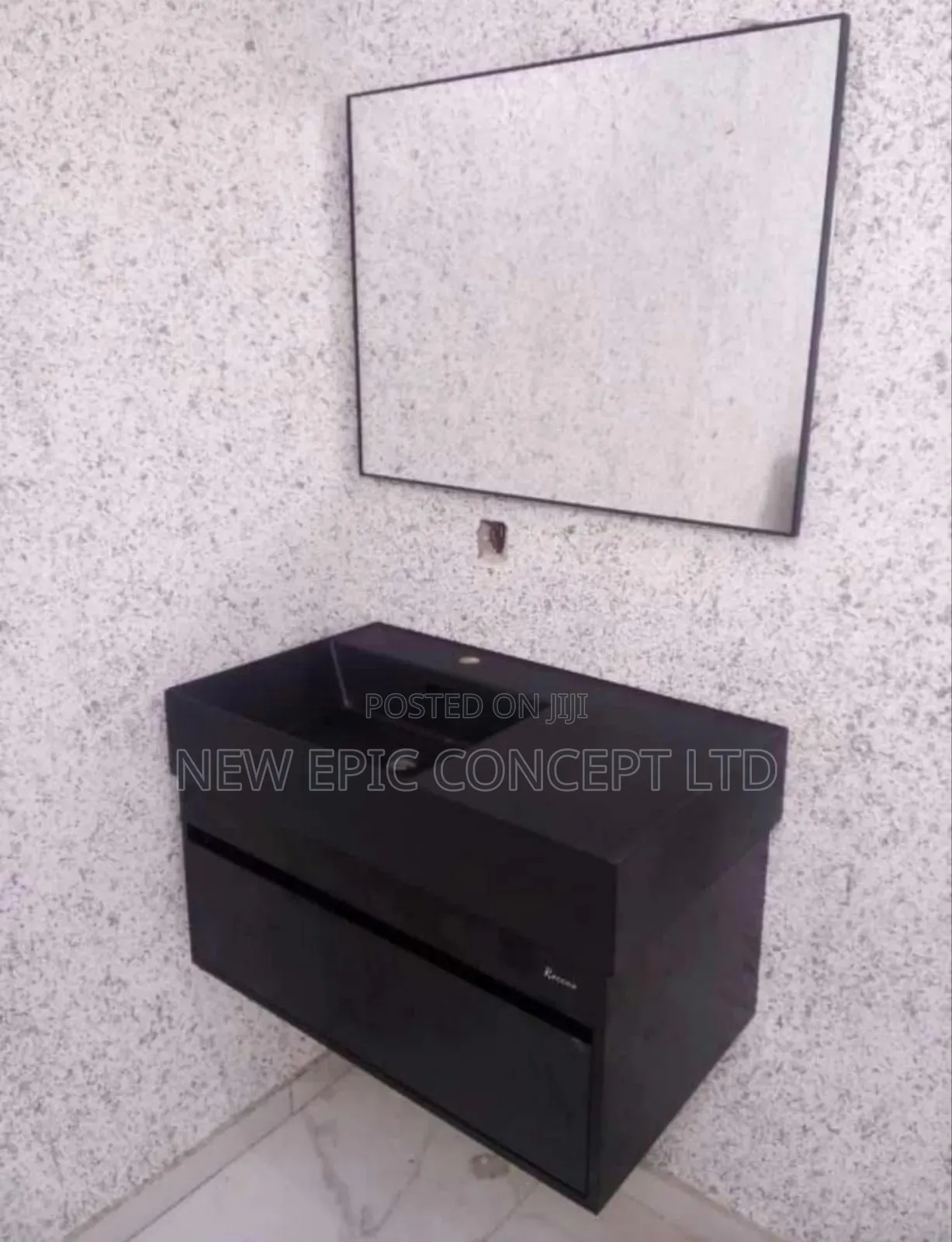 Black Single Cabinet With Mirror