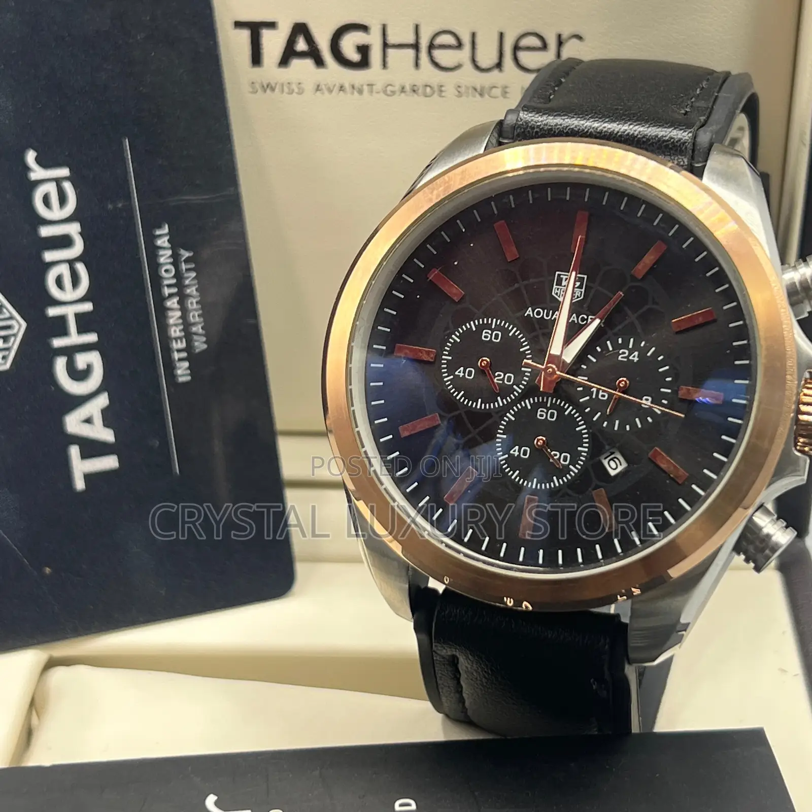 Tag Heuer Quality Men Genuine Leather Wristwatch