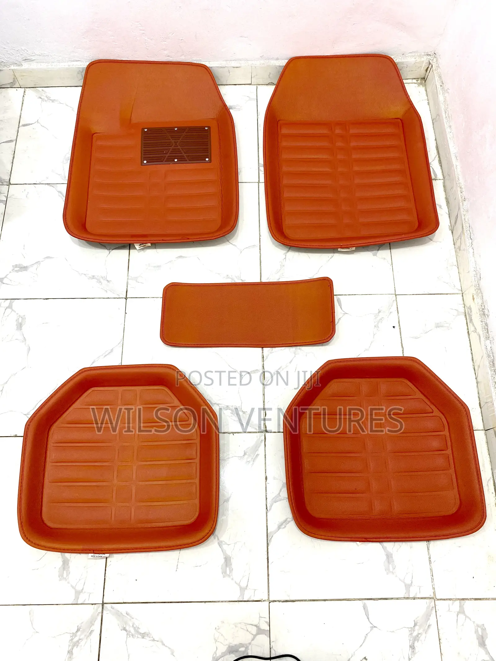 Universal Red Color Leather Car Foot Mat