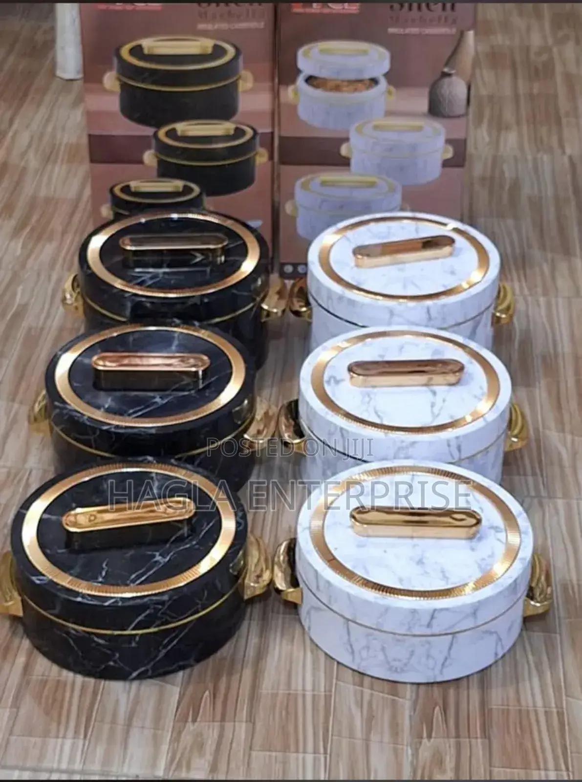3pcs Shell Marble Food Warmer Sey