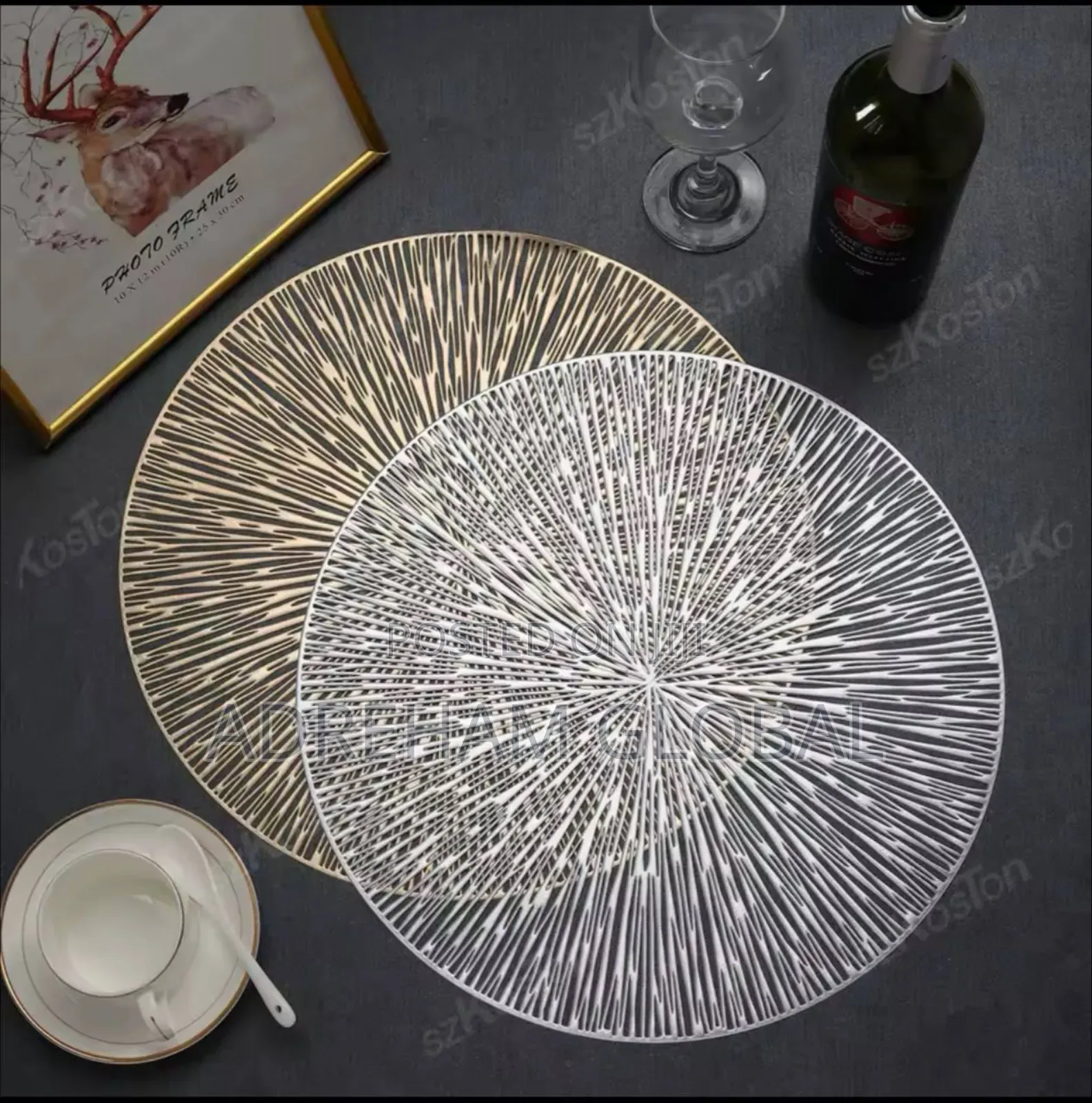 Round Firework Shape PVC Placemat Table Matsheat-Resistant