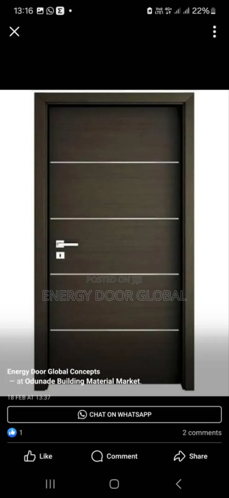 Dark Gem Polished 3ft Interior Wooden Room Door