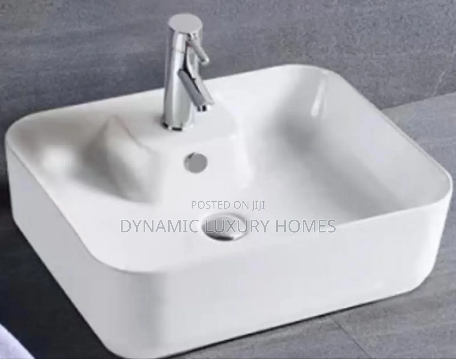 Executive Square Countertop Wash Hand Basin With Tap Hole