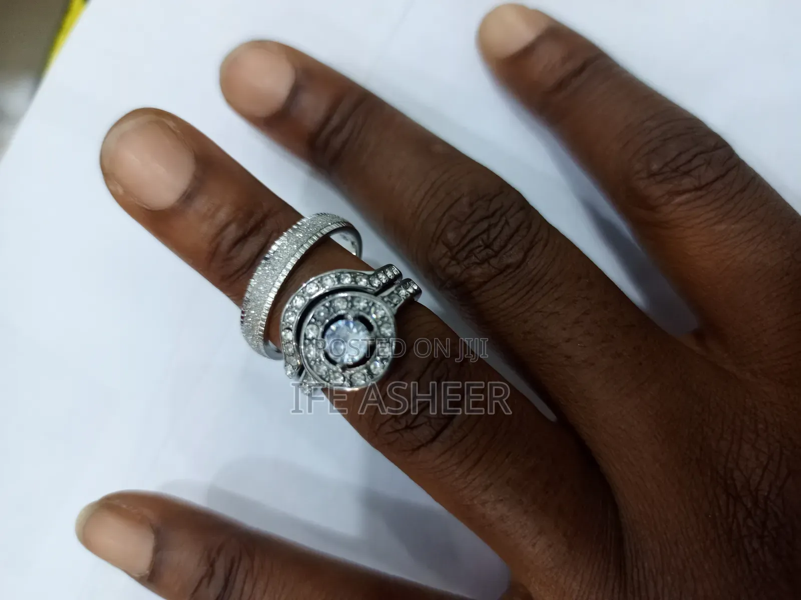 3 in 1 Luxury Couple's Set of Wedding Ring Z05 - Silver