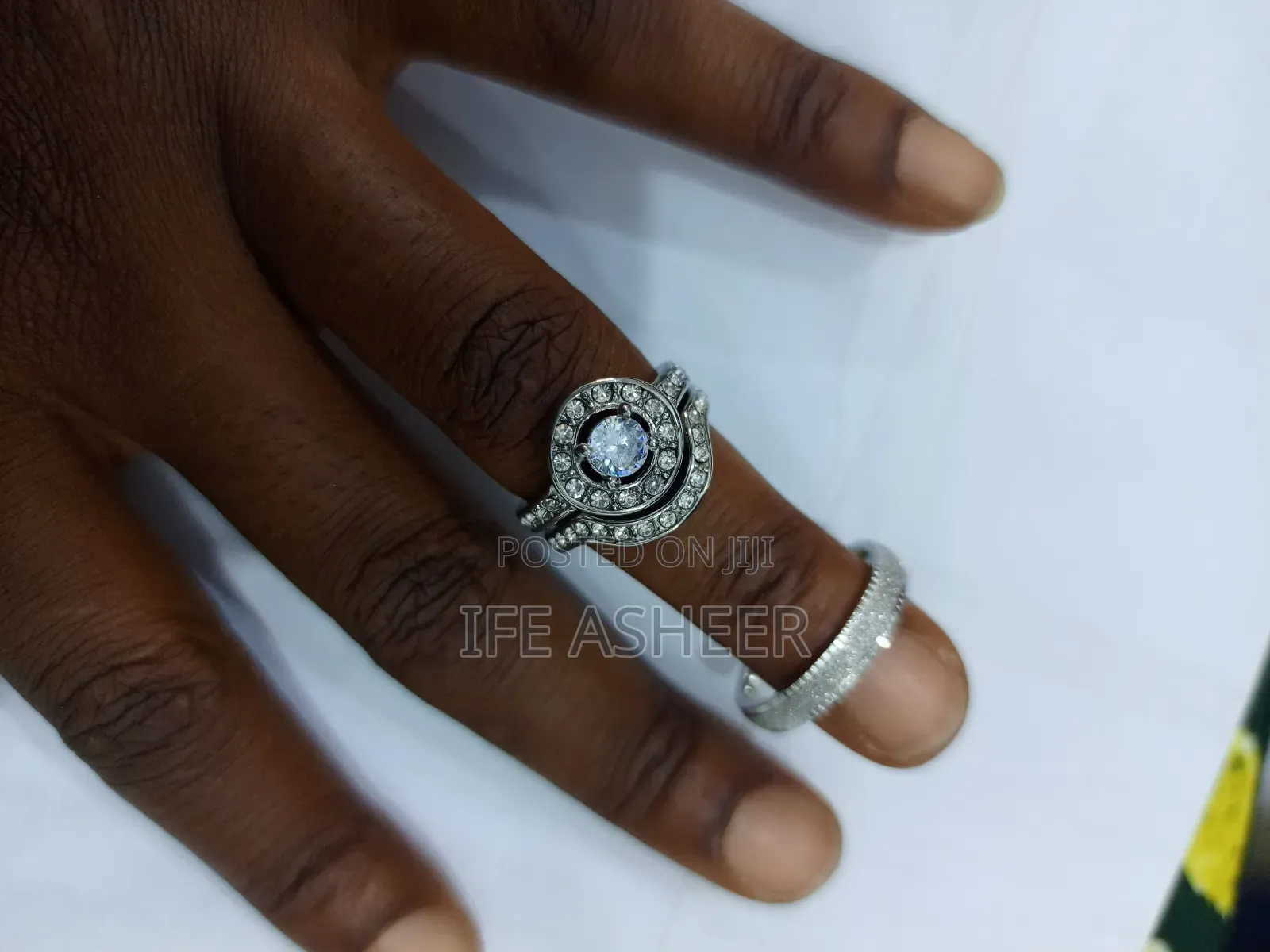 3 in 1 Luxury Couple's Set of Wedding Ring Z05 - Silver