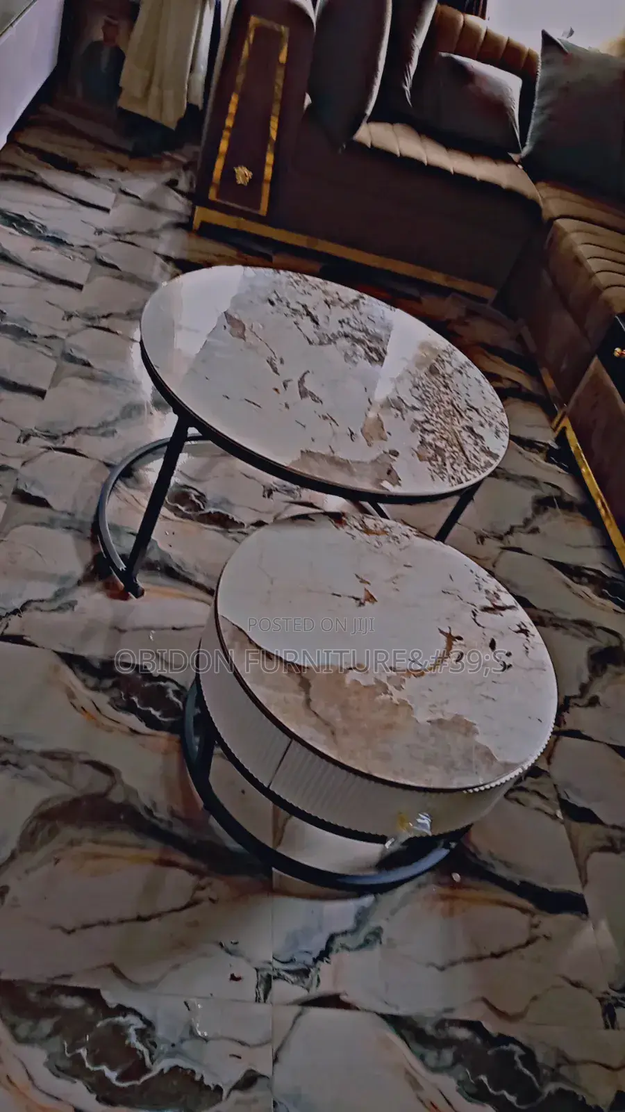 Portable Marble Top Center Table With Drawer