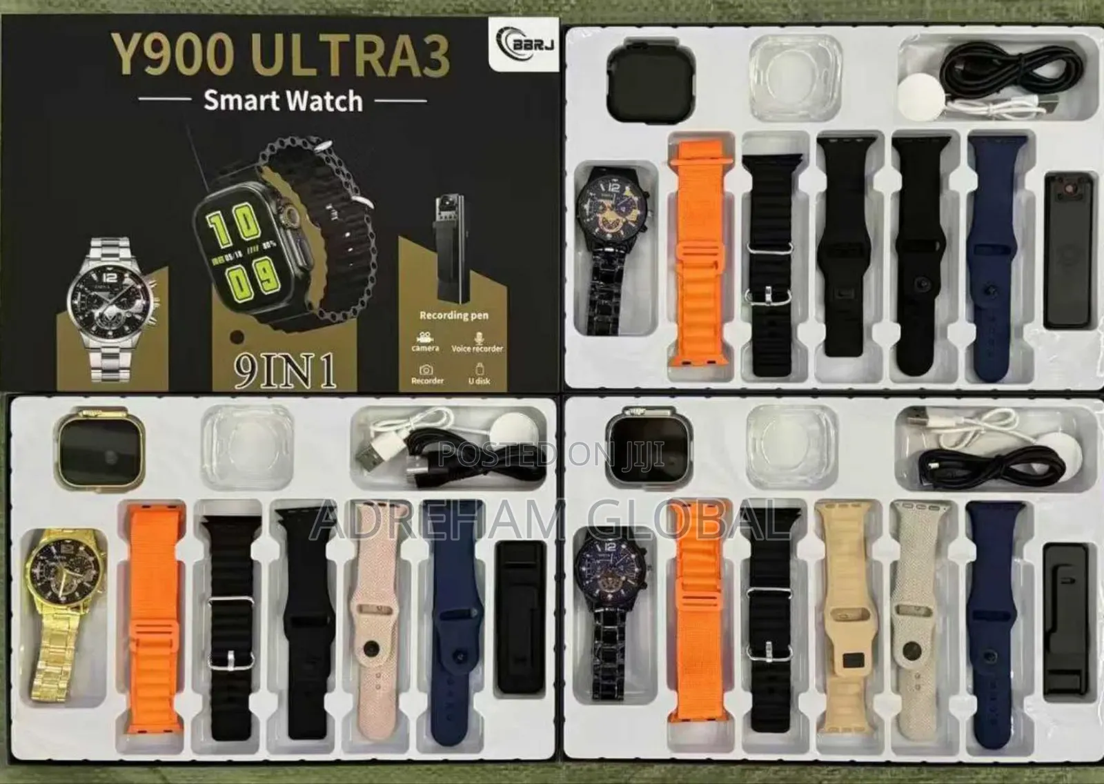 Y900 2 Smart Watches 1 Pen( Camera, Voice Recorder)6 Straps