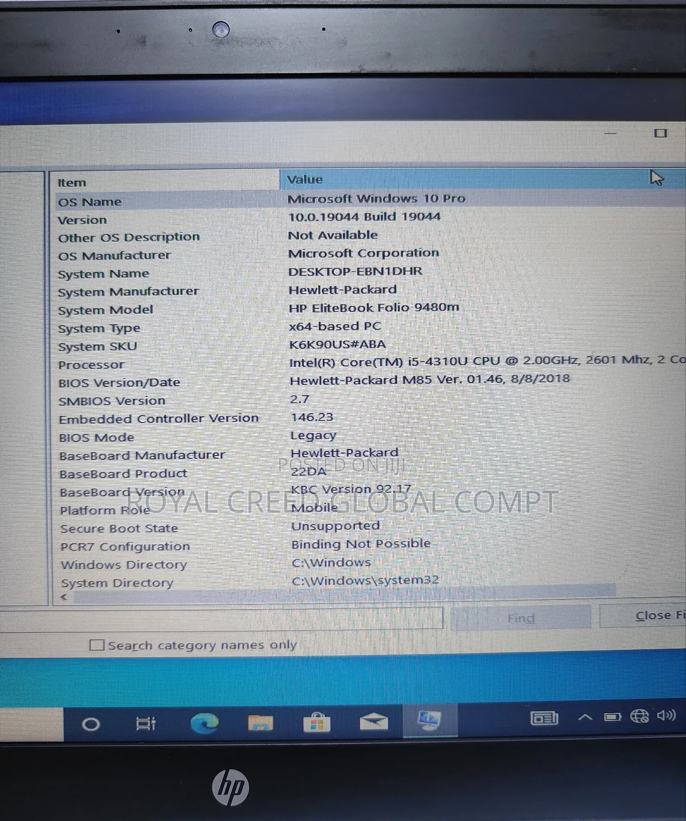 Laptop HP EliteBook Folio 8GB Intel Core I5 HDD+SSD 500GB