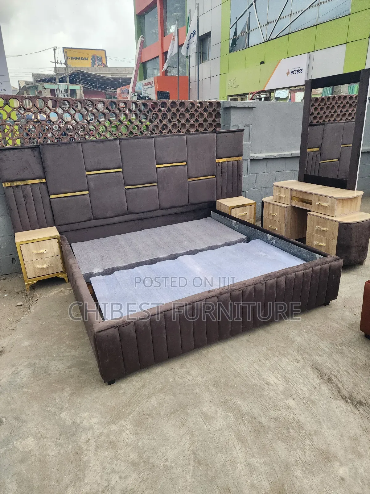 Quality King Size Bed With Cupboards and Vanity Table