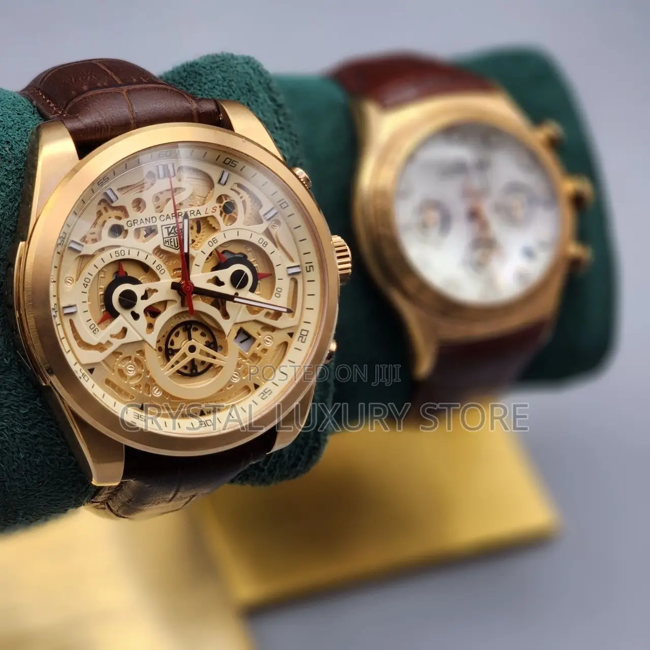Grand Carrera Quality Luxury Men Genuine Leather Wristwatch