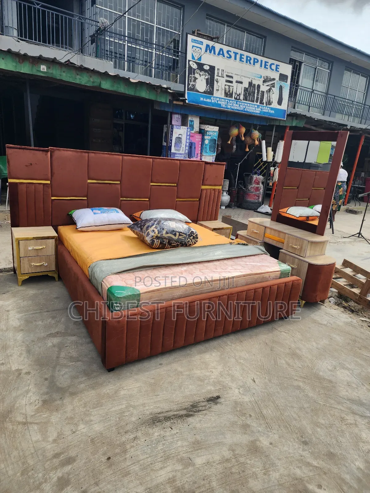 Brand New Six by Six Padded Bed Frame Set.