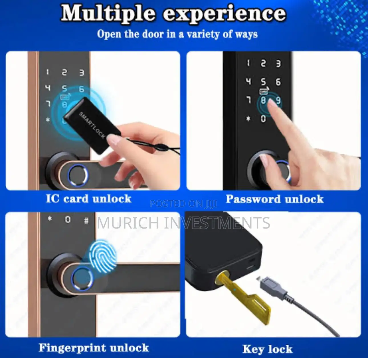 Tuya Smart App Wifi Fingerprint Door Lock Ic Card Digital