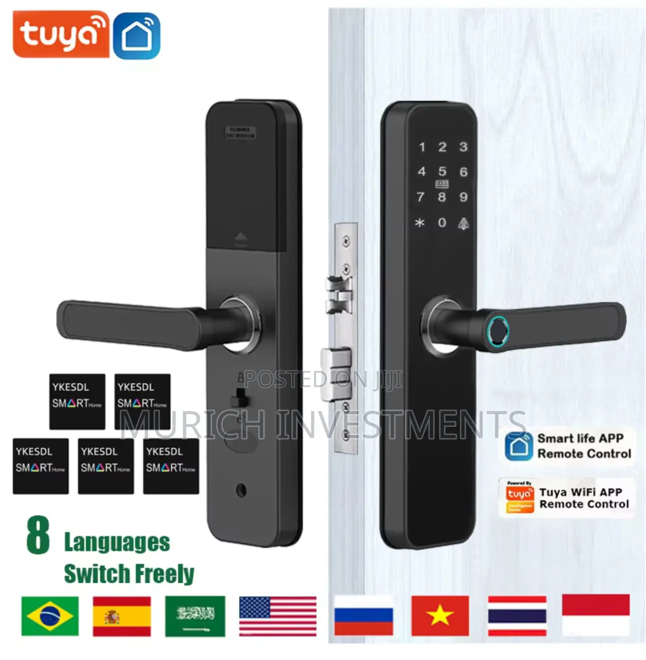 Tuya Wifi Smart Lock Fingerprint Keypad Door Lock