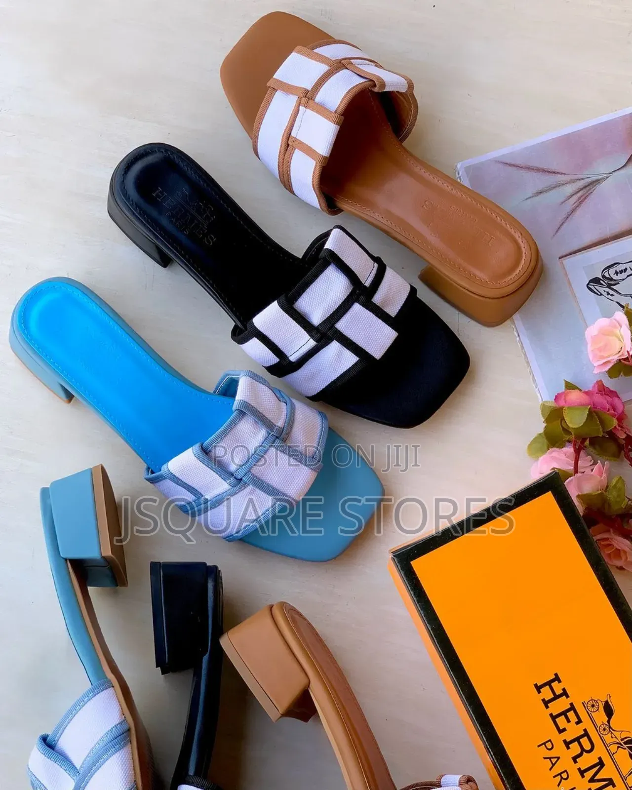 Hermes Ladies Heel Slippers